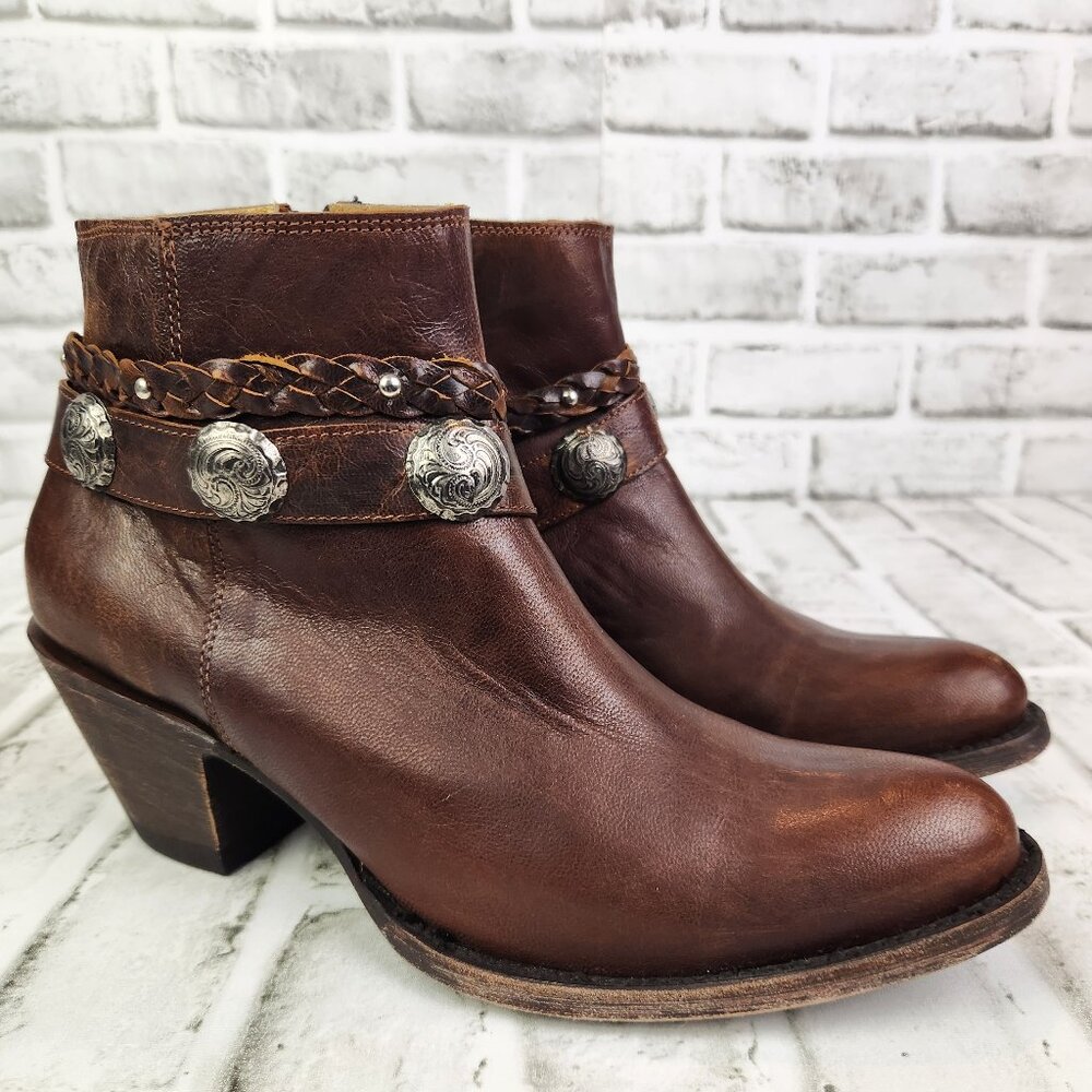 Idyllwind Miranda Lambert Women's 8.5 B Brown Western Fierce Belt Zip Ankle Boot
